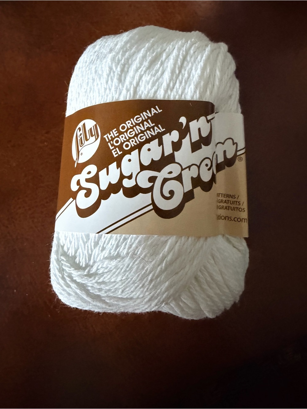 WHITE -The Original Sugar ‘nCream 6 White Yarn Skeins.Each wrapped individually.